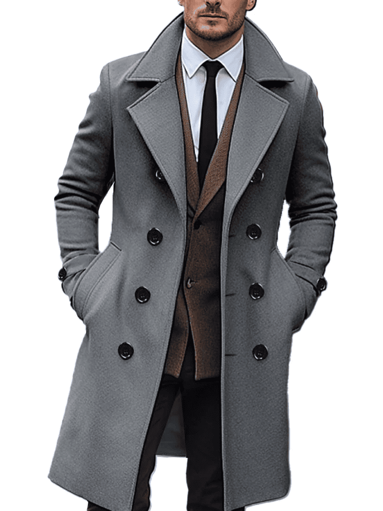 Casaco masculino para inverno estilo grife com botão destacado Moda Origem