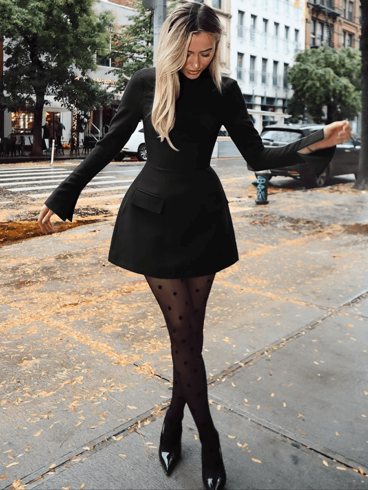 Vestido Curto Manga Longa