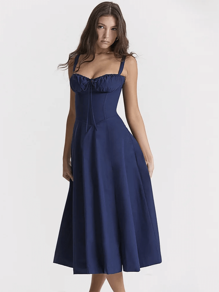Vestido Feminino Midi para eventos de verão moda origem