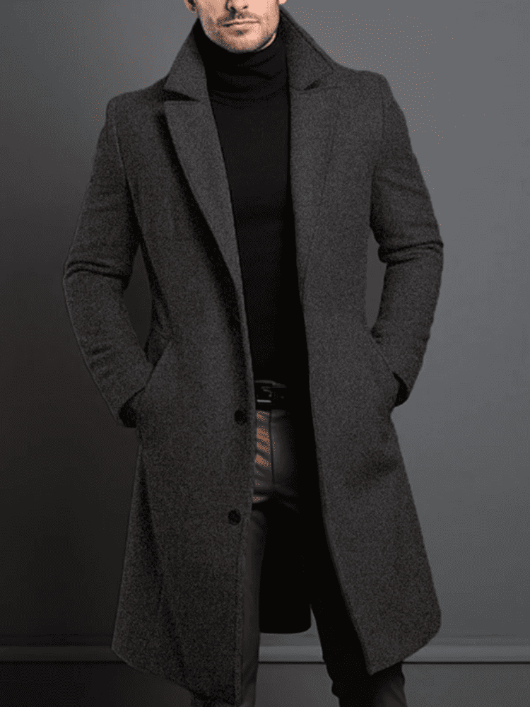 Sobretudo masculino cinza social elegante para clima frio – Moda Origem