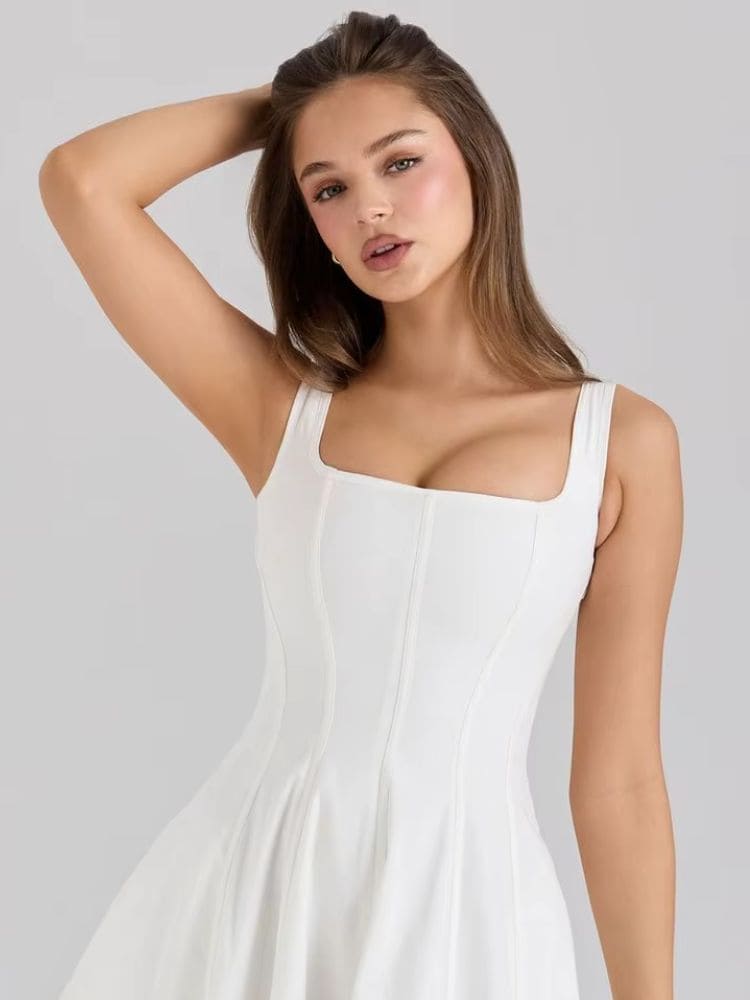 estido midi para ocasiões especiais durante o dia - Moda Origem