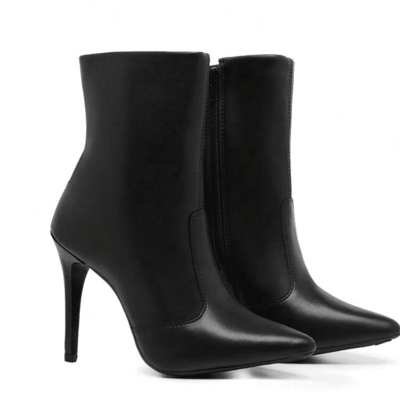 Bota Feminina Cano Curto Salto Fino Preto