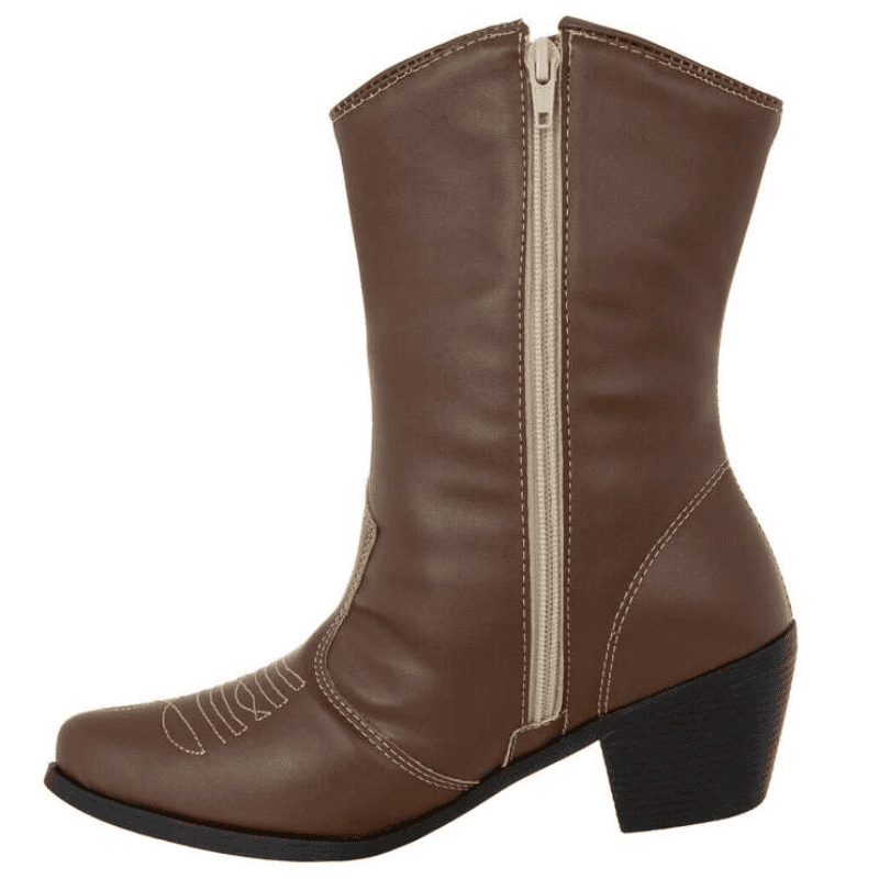 Bota Feminina Texana Cano Curto Marron