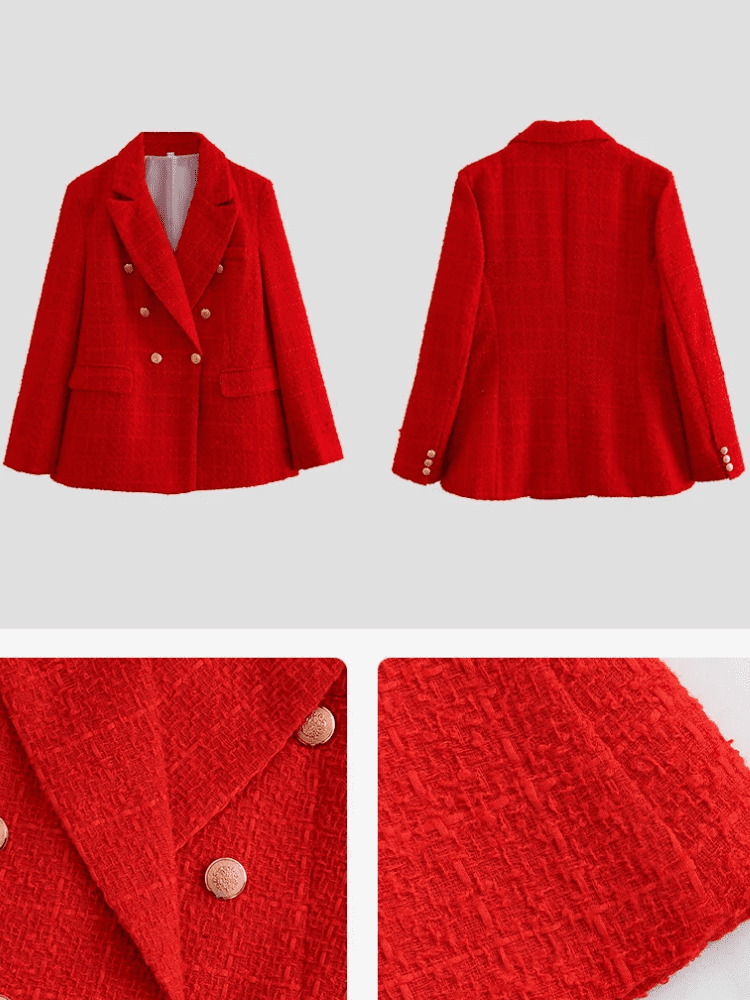 Blazer Feminino com Textura Zara Vermelho