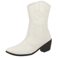 Bota Feminina Texana Cano Curto Branco