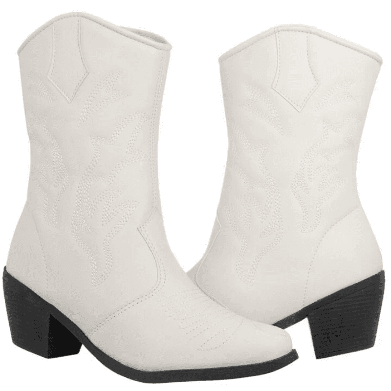 Bota Feminina Texana Cano Curto Branco