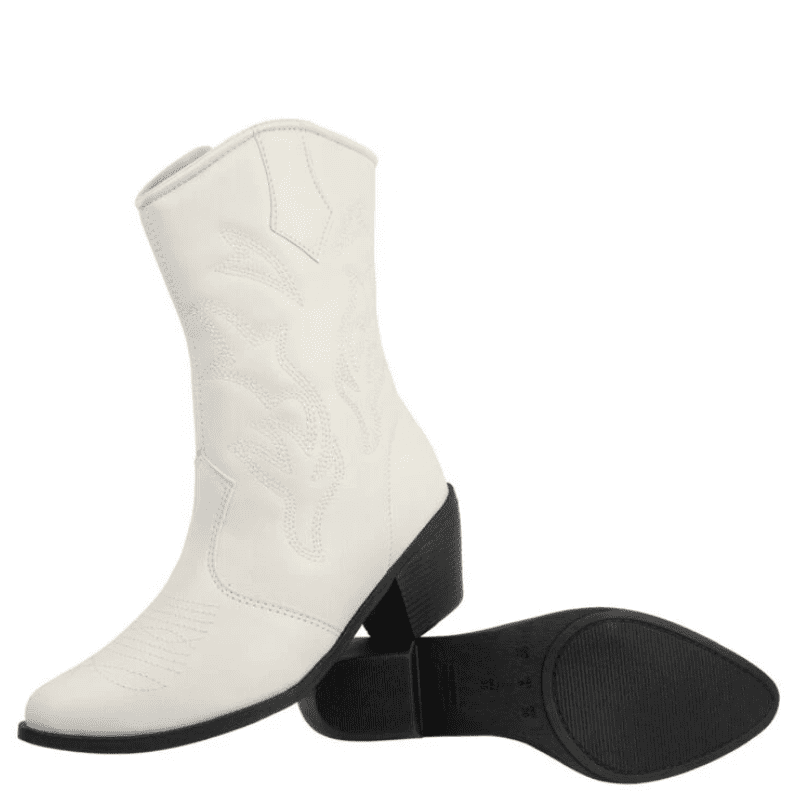 Bota Feminina Texana Cano Curto Branco