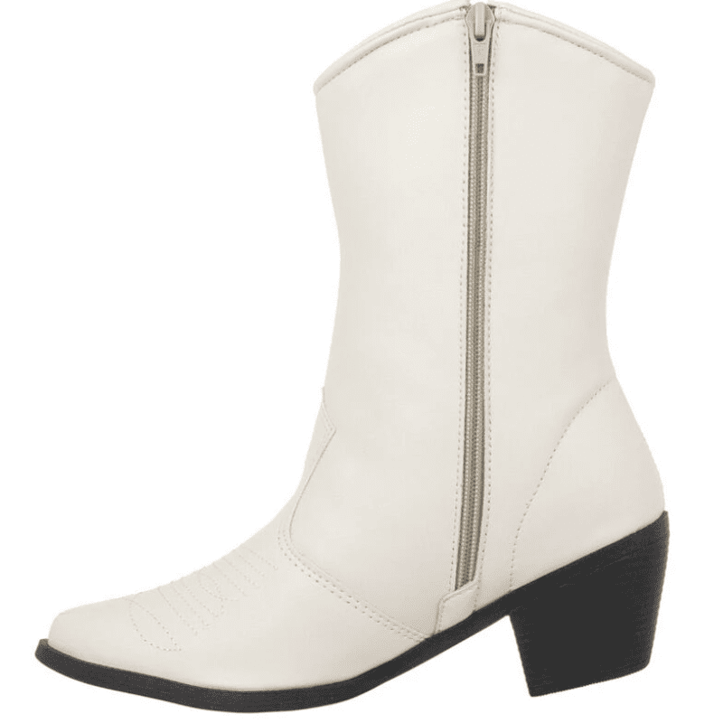 Bota Feminina Texana Cano Curto Branco