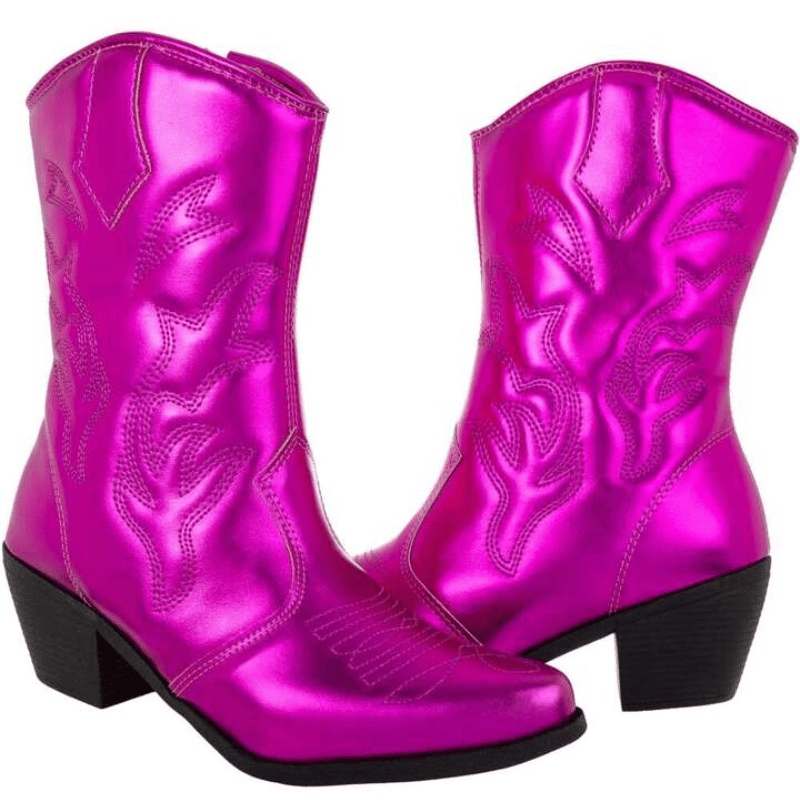 Bota Feminina Texana Cano Curto Rosa