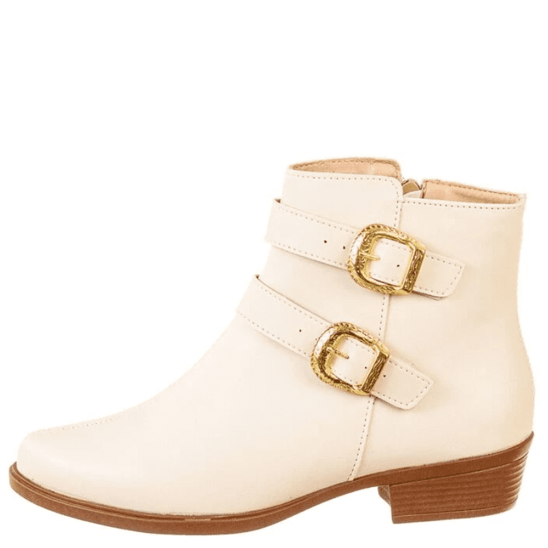 Bota Feminina Rasteira Cano Baixo Branco