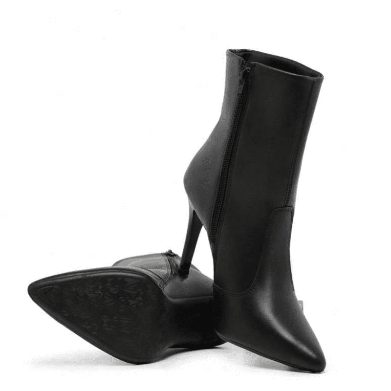 Bota Feminina Cano Curto Salto Fino Preto