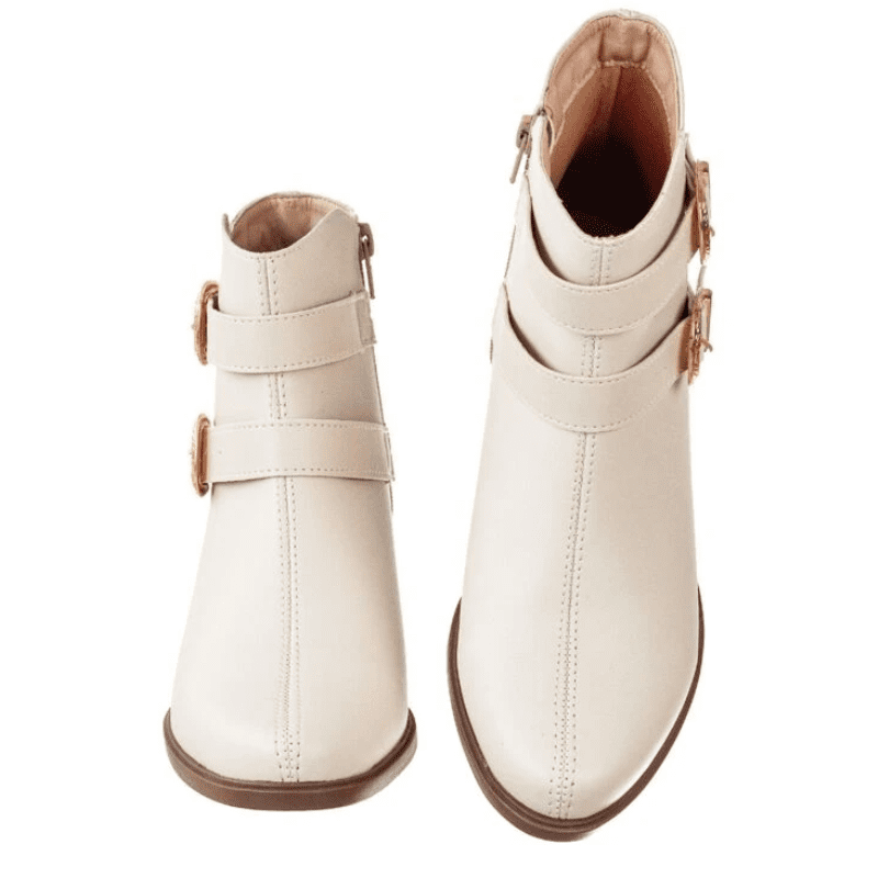 Bota Feminina Rasteira Cano Baixo Branco