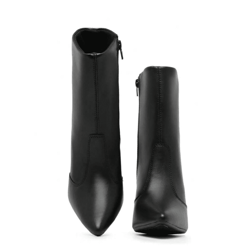 Bota Feminina Cano Curto Salto Fino Preto