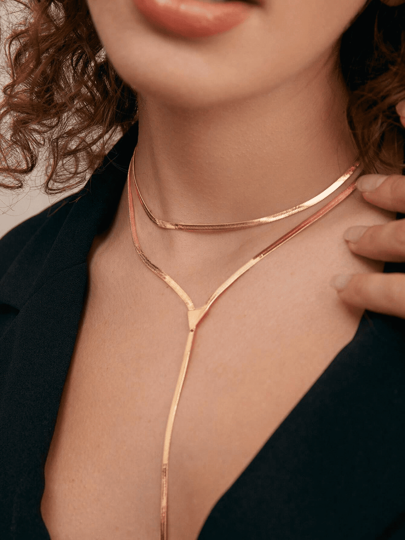 Colar Feminino Longo Delicado Dourado