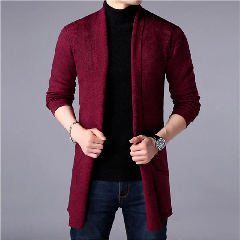 Cardigã Masculino Slim Fit Vermelho