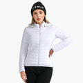 Jaqueta Puffer Feminina Acolchoada com Capuz Branco