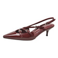 Sapato Slingback Salto Baixo Vermelho