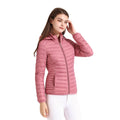 Jaqueta Puffer Feminina Acolchoada com Capuz Rosa