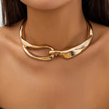 Colar Feminino Choker Elos Elegante Dourado