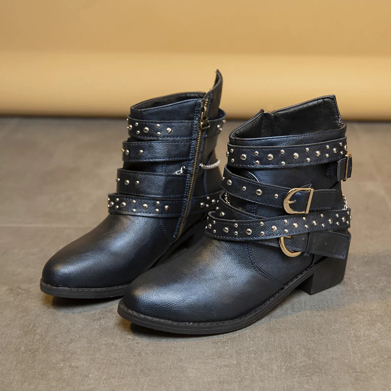 Bota Coturno Feminino Couro Cano Curto Preto