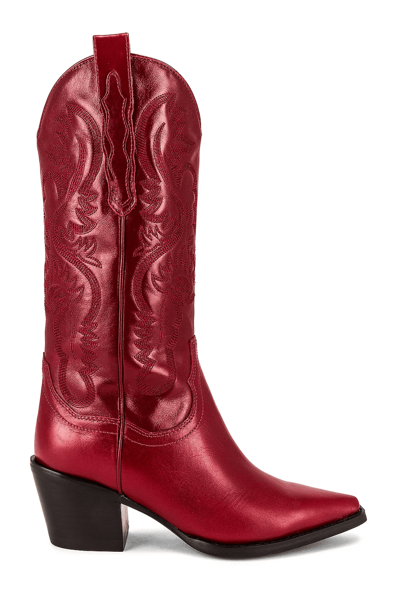 Bota Feminina Metalizada Western Cano Longo