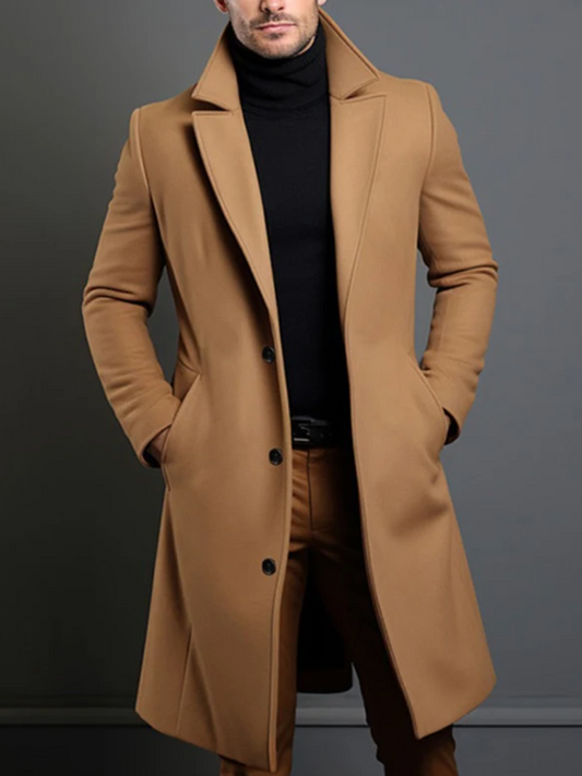 Sobretudo masculino marrom social ideal para dias frios – Moda Origem