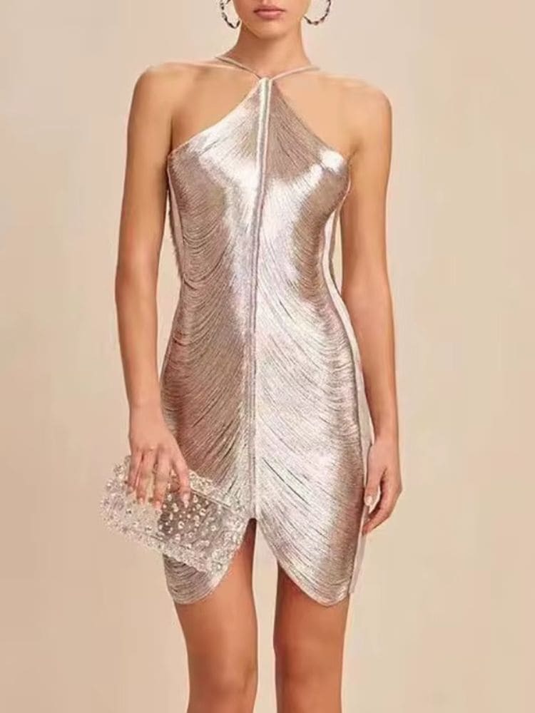 Vestido Curto Feminino Elegante Branco, corpo todo, modelo da Moda Origem