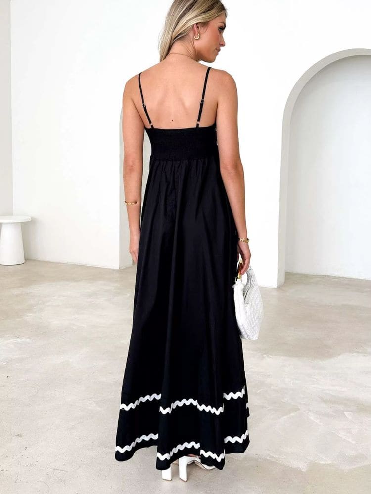 Vestido Longo Feminino Casual de Algodão Alça Fina – Verão