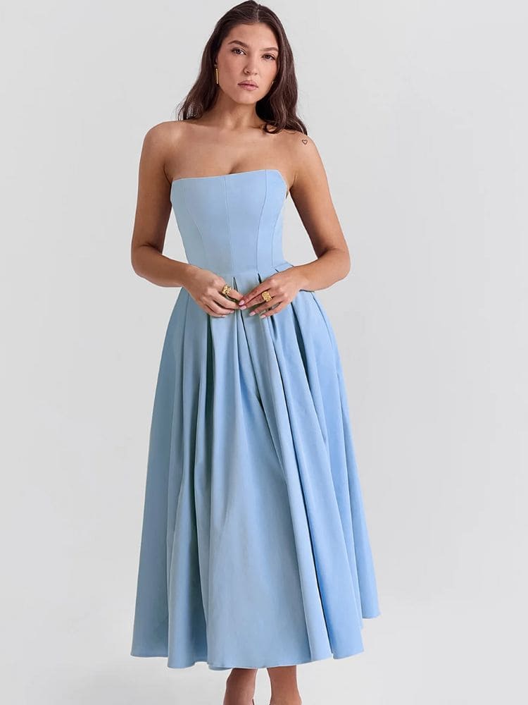 Vestido Midi elegante para casamentos, festas e eventos ao ar livre - Moda Origem